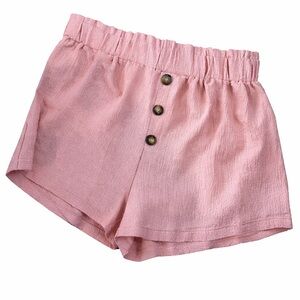 SHEIN High Waist Pink Shorts with Button Accents 4XL